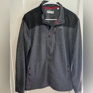 Men's NWOT Orvis Zip Fleece Nylon Pullover Jacket Gray/ Black Size M